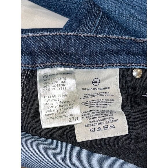 AG Adriano Goldschmied The Stilt Cigarette Leg Jeans Dark Wash Womens Size 27 De - Picture 9 of 10